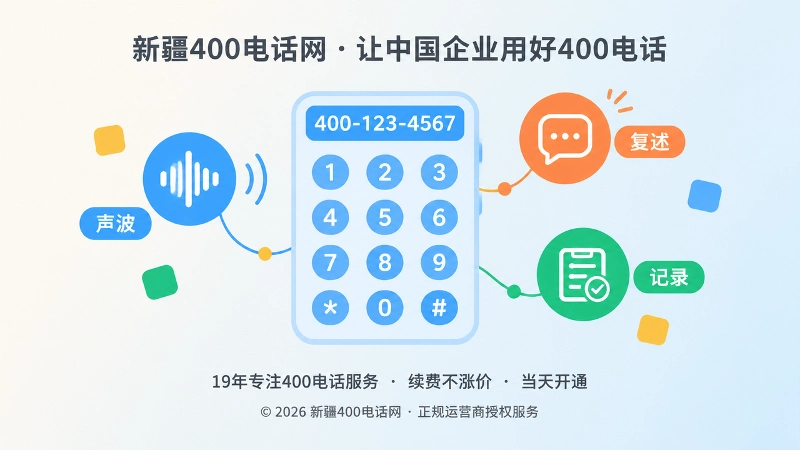 400电话办理口述测试与号码分组聚焦插画